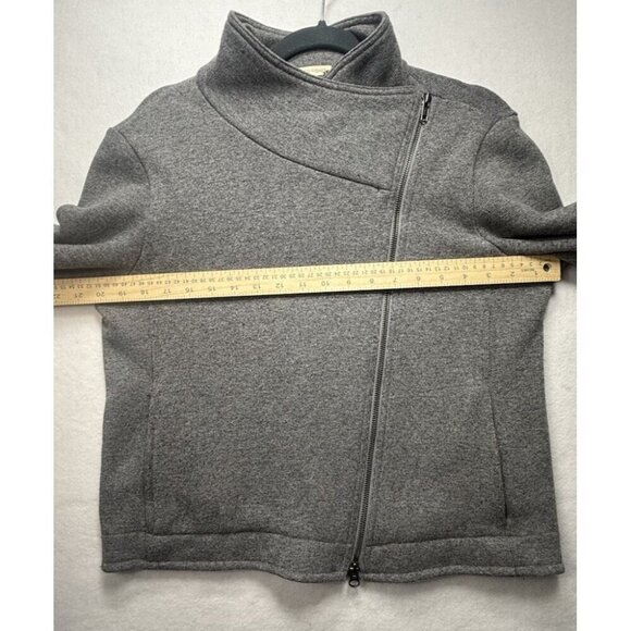 EILEEN FISHER Moto Jacket Women’s Charcoal Wool Blend Asymmetrical Zip Size M - Picture 8 of 10